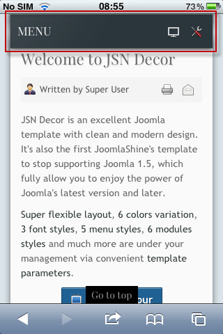 Sticky Mobile Menu